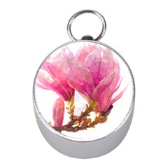 Wild Magnolia Flower Mini Silver Compasses by picsaspassion