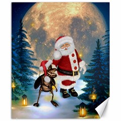 Merry Christmas, Santa Claus With Funny Cockroach In The Night Canvas 8  X 10  by FantasyWorld7