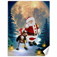 Merry Christmas, Santa Claus With Funny Cockroach In The Night Canvas 36  X 48  by FantasyWorld7