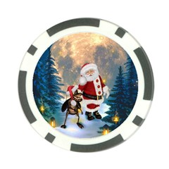 Merry Christmas, Santa Claus With Funny Cockroach In The Night Poker Chip Card Guard by FantasyWorld7