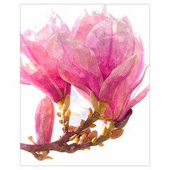 Wild Magnolia Flower, Watercolor Art Drawstring Bag (small) by picsaspassion