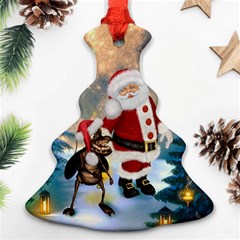 Merry Christmas, Santa Claus With Funny Cockroach In The Night Ornament (christmas Tree)  by FantasyWorld7