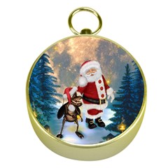 Merry Christmas, Santa Claus With Funny Cockroach In The Night Gold Compasses by FantasyWorld7