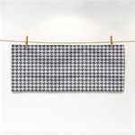 Luv Machine Robot Houndstooth Pattern Grey Hand Towel Front