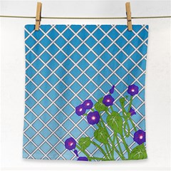 Morning Glory Argyle (blue Sky) Pattern Face Towel by emilyzragz