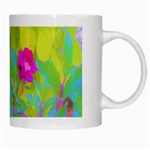 Red Rose With Stunning Golden Yellow Garden Foliage White Mugs Right