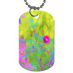 Red Rose With Stunning Golden Yellow Garden Foliage Dog Tag (two Sides) by myrubiogarden