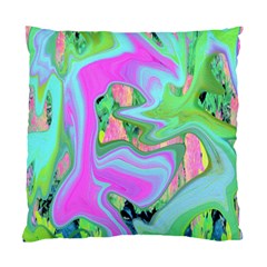 Retro Pink And Light Blue Liquid Art On Hydrangea Garden Standard Cushion Case (one Side) by myrubiogarden