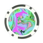 Retro Pink And Light Blue Liquid Art On Hydrangea Garden Poker Chip Card Guard (10 pack) Front