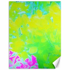 Fluorescent Yellow And Pink Abstract Garden Foliage Canvas 12  X 16 