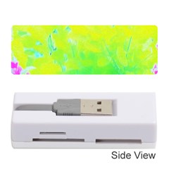 Fluorescent Yellow And Pink Abstract Garden Foliage Memory Card Reader (stick) by myrubiogarden