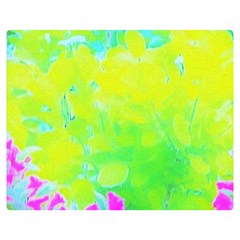 Fluorescent Yellow And Pink Abstract Garden Foliage Double Sided Flano Blanket (medium) 