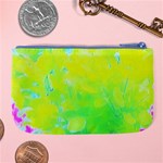 Fluorescent Yellow And Pink Abstract Garden Foliage Large Coin Purse Back