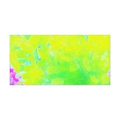 Fluorescent Yellow And Pink Abstract Garden Foliage Yoga Headband by myrubiogarden