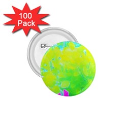 Fluorescent Yellow And Pink Abstract Garden Foliage 1 75  Buttons (100 Pack)  by myrubiogarden