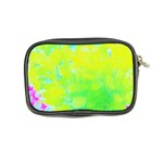 Fluorescent Yellow And Pink Abstract Garden Foliage Coin Purse Back