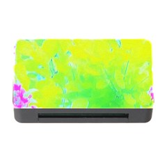 Fluorescent Yellow And Pink Abstract Garden Foliage Memory Card Reader With Cf by myrubiogarden