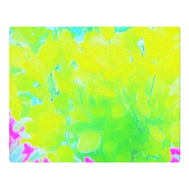 Fluorescent Yellow And Pink Abstract Garden Foliage Double Sided Flano Blanket (Large) 