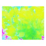 Fluorescent Yellow And Pink Abstract Garden Foliage Double Sided Flano Blanket (Large)  Blanket Back