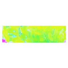 Fluorescent Yellow And Pink Abstract Garden Foliage Satin Scarf (oblong) by myrubiogarden