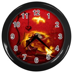 Wonderful Fairy Of The Fire With Fire Birds Wall Clock (black) by FantasyWorld7