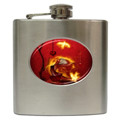 Wonderful Fairy Of The Fire With Fire Birds Hip Flask (6 Oz) by FantasyWorld7