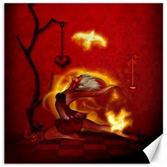 Wonderful Fairy Of The Fire With Fire Birds Canvas 20  X 20  by FantasyWorld7