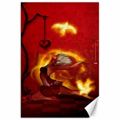 Wonderful Fairy Of The Fire With Fire Birds Canvas 20  X 30  by FantasyWorld7