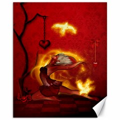 Wonderful Fairy Of The Fire With Fire Birds Canvas 11  X 14  by FantasyWorld7