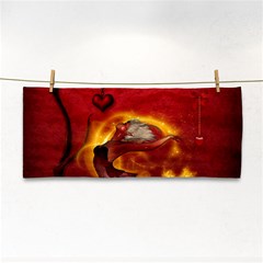 Wonderful Fairy Of The Fire With Fire Birds Hand Towel by FantasyWorld7