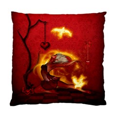 Wonderful Fairy Of The Fire With Fire Birds Standard Cushion Case (one Side) by FantasyWorld7