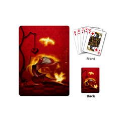 Wonderful Fairy Of The Fire With Fire Birds Playing Cards (mini) by FantasyWorld7