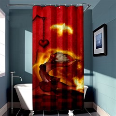 Wonderful Fairy Of The Fire With Fire Birds Shower Curtain 36  X 72  (stall)  by FantasyWorld7