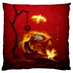 Wonderful Fairy Of The Fire With Fire Birds Standard Flano Cushion Case (two Sides) by FantasyWorld7