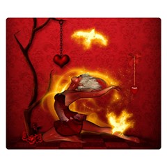 Wonderful Fairy Of The Fire With Fire Birds Double Sided Flano Blanket (small)  by FantasyWorld7