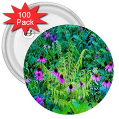 Purple Coneflower Garden With Tiger Eye Tree 3  Buttons (100 Pack)  by myrubiogarden