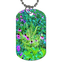 Purple Coneflower Garden With Tiger Eye Tree Dog Tag (two Sides) by myrubiogarden