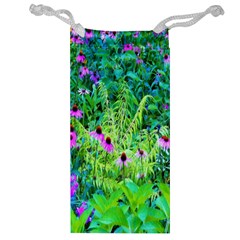 Purple Coneflower Garden With Tiger Eye Tree Jewelry Bag by myrubiogarden