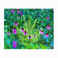 Purple Coneflower Garden With Tiger Eye Tree Small Glasses Cloth (2-side) by myrubiogarden