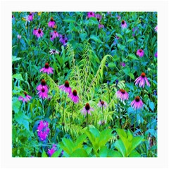 Purple Coneflower Garden With Tiger Eye Tree Medium Glasses Cloth by myrubiogarden