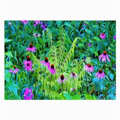 Purple Coneflower Garden With Tiger Eye Tree Large Glasses Cloth by myrubiogarden