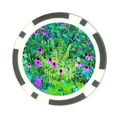 Purple Coneflower Garden With Tiger Eye Tree Poker Chip Card Guard by myrubiogarden