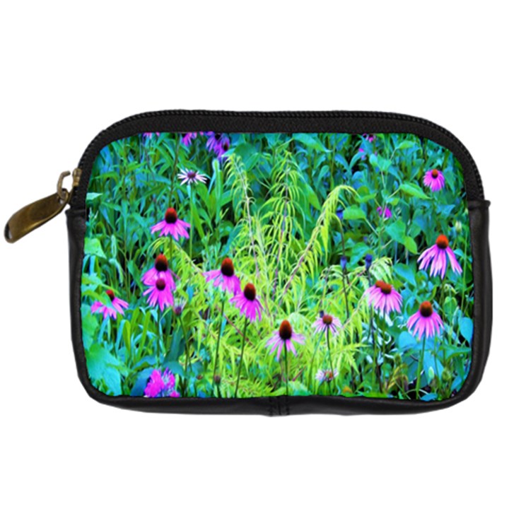 Purple Coneflower Garden With Tiger Eye Tree Digital Camera Leather Case