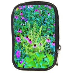 Purple Coneflower Garden With Tiger Eye Tree Compact Camera Leather Case by myrubiogarden