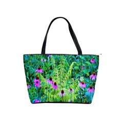 Purple Coneflower Garden With Tiger Eye Tree Classic Shoulder Handbag by myrubiogarden