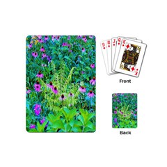 Purple Coneflower Garden With Tiger Eye Tree Playing Cards (mini)