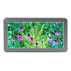 Purple Coneflower Garden With Tiger Eye Tree Memory Card Reader (mini)