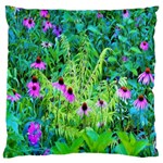 Purple Coneflower Garden With Tiger Eye Tree Large Cushion Case (One Side) Front