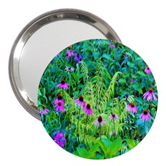 Purple Coneflower Garden With Tiger Eye Tree 3  Handbag Mirrors by myrubiogarden