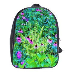 Purple Coneflower Garden With Tiger Eye Tree School Bag (xl)